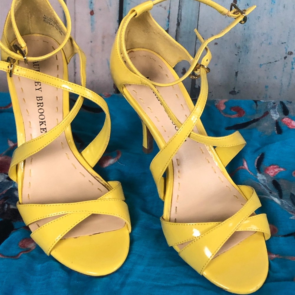Aubrey Brook Yellow Strap Heels -Rosalyn 6M